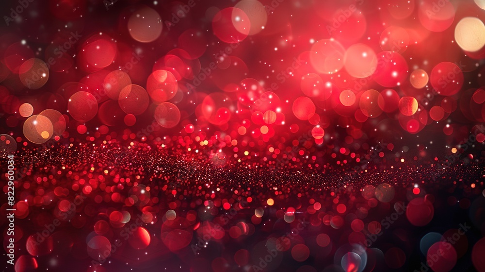 Poster bright red with a soft bokeh effect