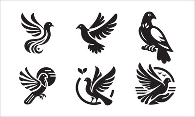 pigeon vector logo icon illustration bundle