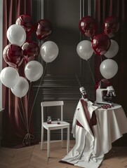 Gratulation backdrop with balloons for since