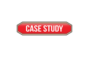 Case study red ribbon label banner. Open available now sign or Case study tag.
