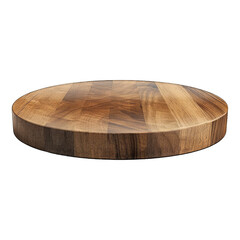 round wooden podium isolated on white background