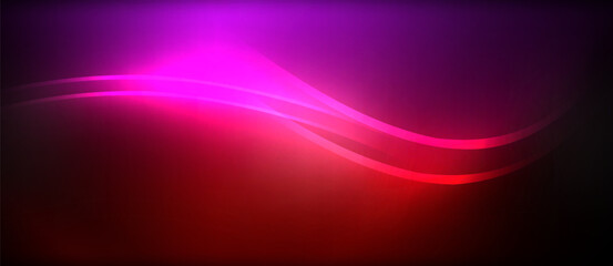 Neon glowing circle rays, light round lines in the dark, planet style neon wave lines. Energetic electric concept design for wallpaper, banner, background