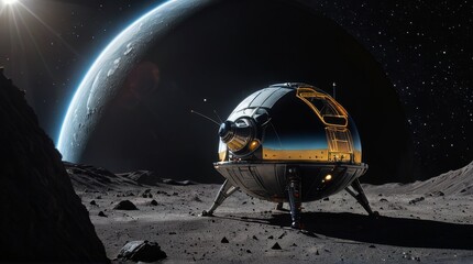 Lost in the Cosmic Silence: A Vintage Spaceship's Enigmatic Journey