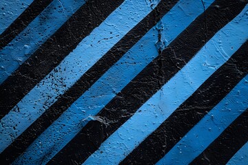 Black and Blue Diagonal Graffiti Stripes on Textured Wall