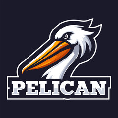 Pelican bird mascot logo vector template