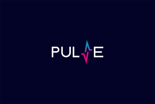 Pulse Logo, letter S with pulse icon combination in text pulse typography logo, vector illustration