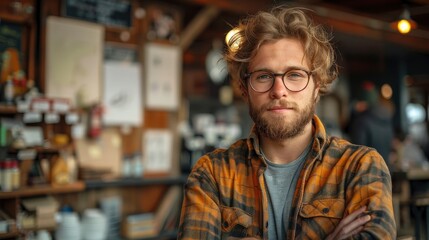 A young professional sketching designs at a drafting table