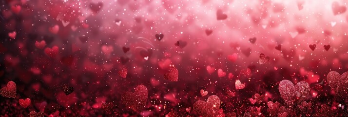 Heart Wall Paper. Nubes of Love: Romantic Valentine's Day Background with Glowing Blurred Hearts