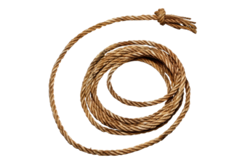 Lasso rope cut out isolated on a white background