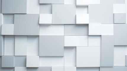 Obraz premium geometric modern white and light grey square overlapped pattern
