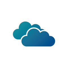 Flat cloud icon symbol vector Illustration