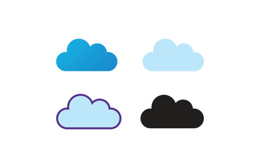 cloud icon set in trendy flat design