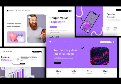 White Purple Modern Investments Pitch Deck