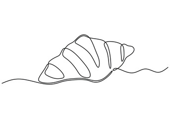 Continuous line drawing of croissant cake.
