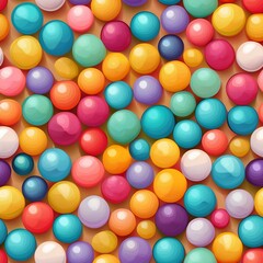 Obraz premium Many Gumball Sphere in Assorted Colors - Seamless pattern for repeating.