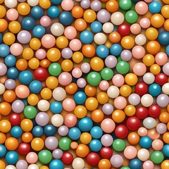 Obraz premium Many Gumball Sphere in Assorted Colors - Seamless pattern for repeating.