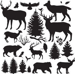 Forest Animal Black Silhouette