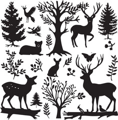 Forest Animal Black Silhouette