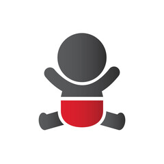 Human newborn baby, toddler or infant flat icon for apps and websites	