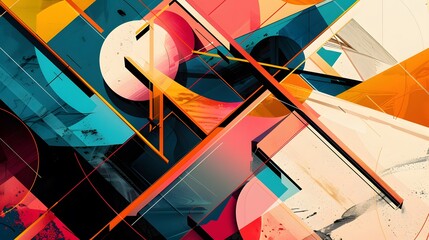 an abstract backdrop illustration with multi-colored design shapes