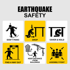 Obraz premium Earthquake safety, sign information vector
