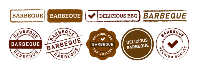 barbeque rubber stamp label sticker sign for delicious bbq grilled meat food