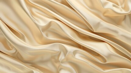 Obraz premium 3D illustration of a beige silk textile fabric flag flying in the background.