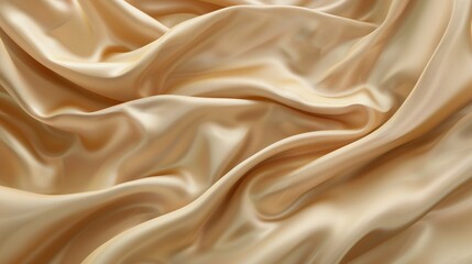 Obraz premium 3D illustration of a beige silk textile fabric flag flying in the background.