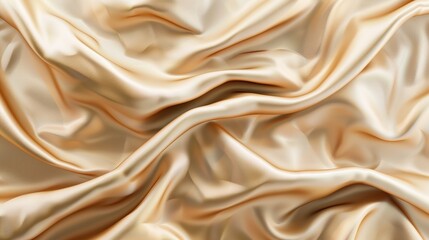 Obraz premium 3D illustration of a beige silk textile fabric flag flying in the background.