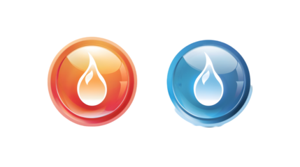 hot and cold icon isolated on a transparent background
