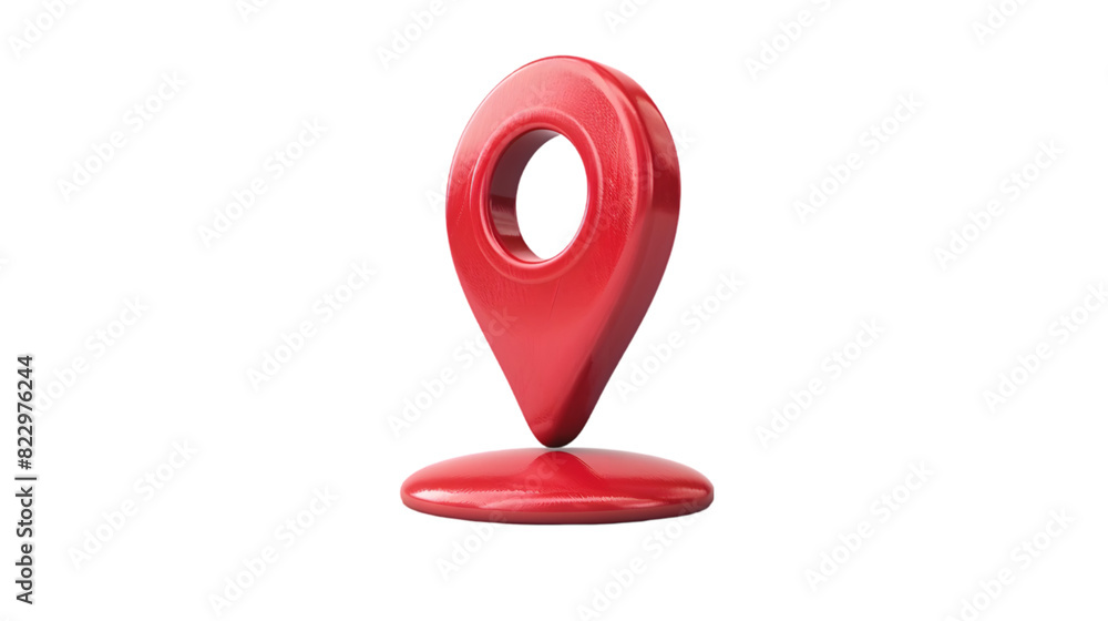 Poster pin location icon with folded map isolated on a transparent background