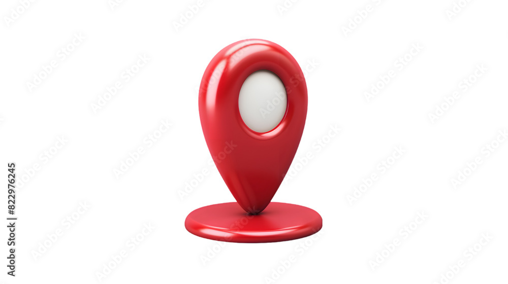Poster pin location icon with folded map isolated on a transparent background