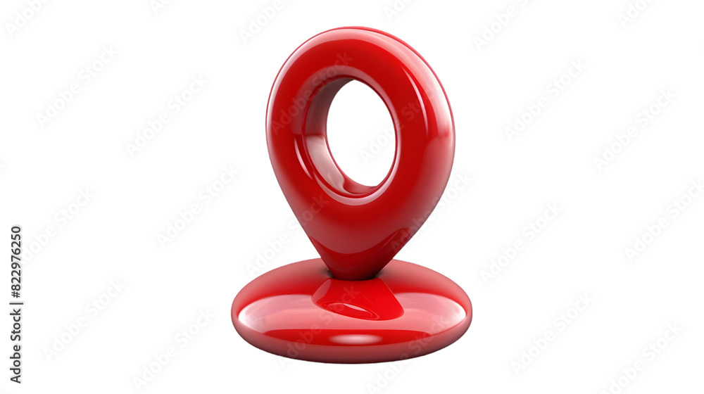 Poster pin location icon with folded map isolated on a transparent background