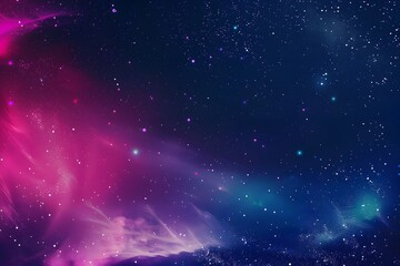 Fototapeta premium Colorful Aurora with Starry Sky on Black Background