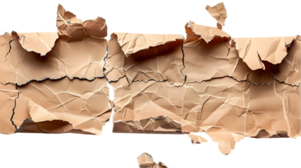 Pieces of torn paper isolated on a transparent background