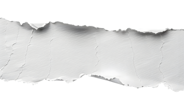 piece of white paper tear isolated on a transparent background