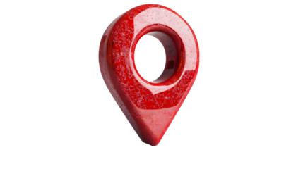 red location icon isolated on a transparent background