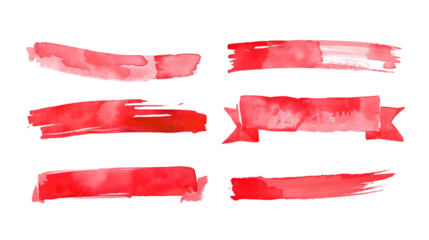 red underline set isolated on a transparent background