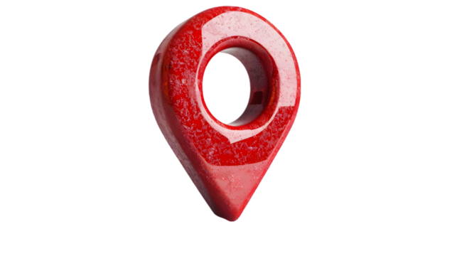 red location icon isolated on a transparent background