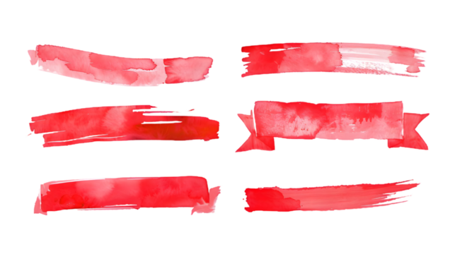 red underline set isolated on a transparent background
