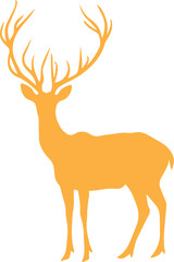 Deer orange color on white background	
