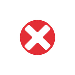 cross red icon isolated on background.