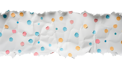 torn polka dot paper sheet isolated on a transparent background