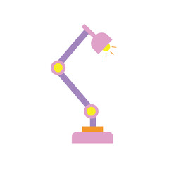 Desk lamp icon flat vector illustration.
