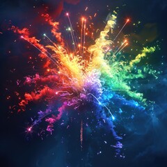 A colorful explosion of fireworks in the sky