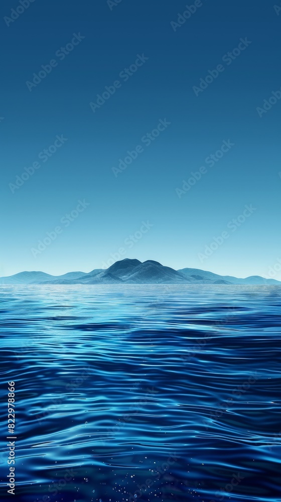 Poster reflection of a serene lake at dusk against a dark blue backdrop with space above for text