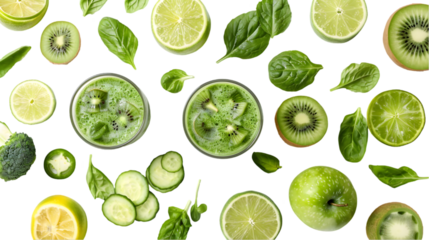 green smoothie isolated on a transparent background
