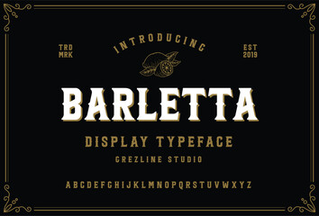 Barletta, Display Vintage Typeface Font For VIntage Design