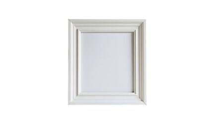 modern minimalist simple white picture frame isolated on a transparent backgrounds