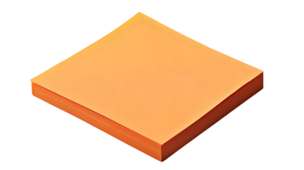 Orange Adhesive Note isolated on a transparent background
